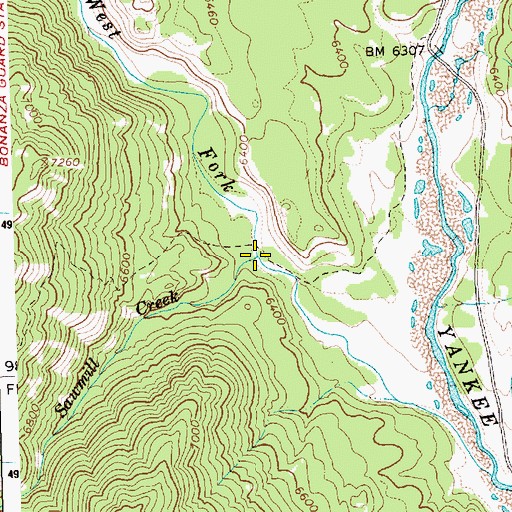 Topographic Map of Sawmill Creek, ID