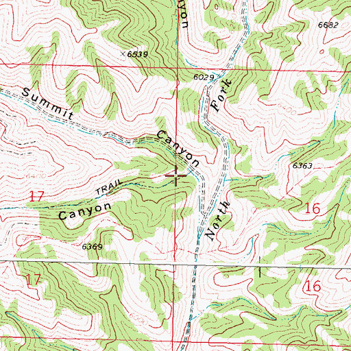 Topographic Map of Sawpit Canyon, ID