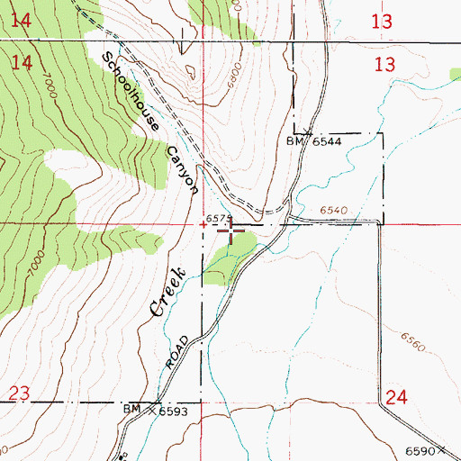 Topographic Map of Schoolhouse Canyon, ID