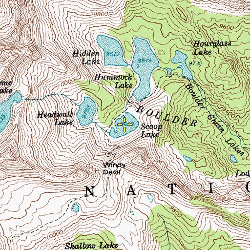 Topographic Map of Scoop Lake, ID