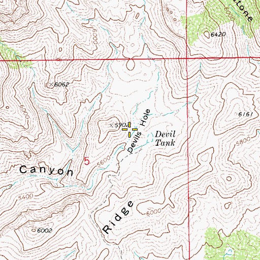 Topographic Map of Devils Hole, AZ