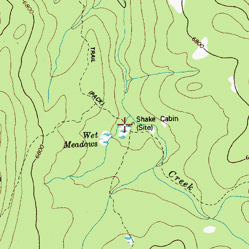 Topographic Map of Shake Cabin, ID