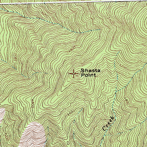 Topographic Map of Shasta Point, ID