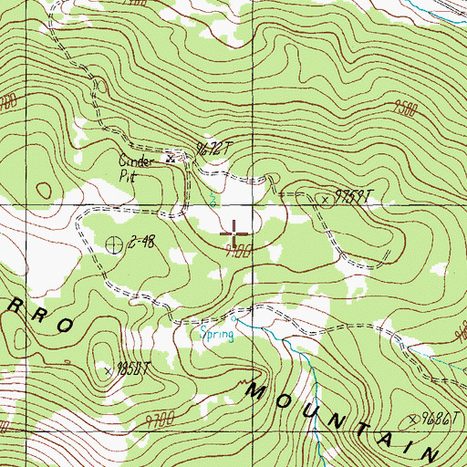Topographic Map of Burro Mountain, AZ
