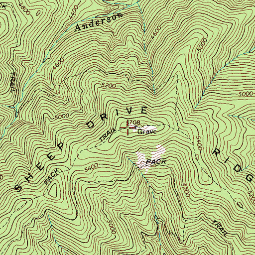 Topographic Map of Sheep Drive Ridge, ID
