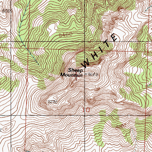 Topographic Map of Sheep Mountain, ID