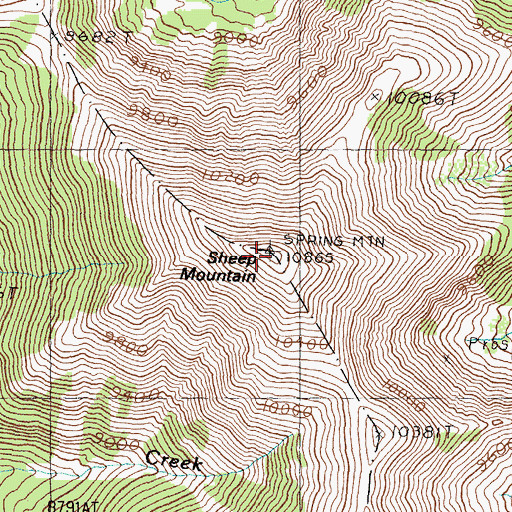 Topographic Map of Sheep Mountain, ID
