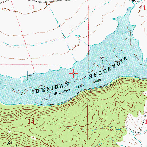 Topographic Map of Sheridan Reservoir, ID