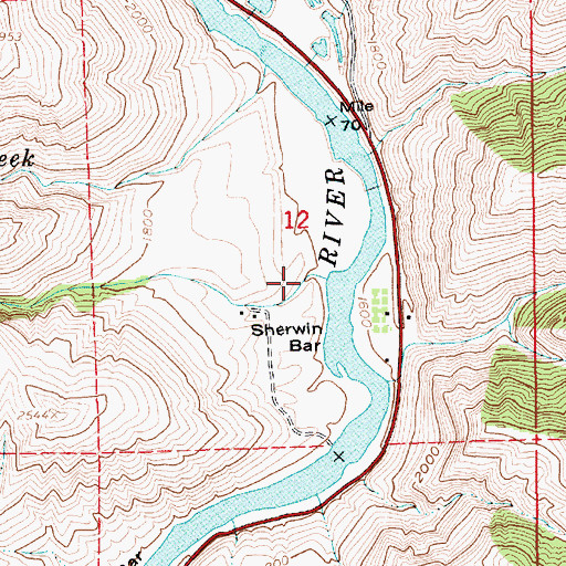 Topographic Map of Sherwin Creek, ID