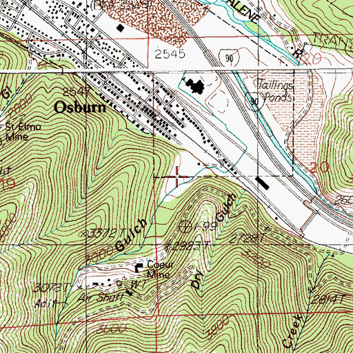Topographic Map of Shields Gulch, ID