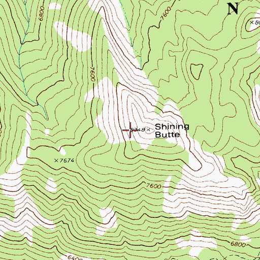 Topographic Map of Shining Butte, ID