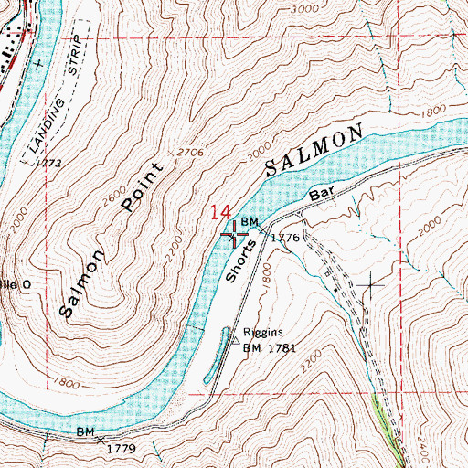 Topographic Map of Shorts Creek, ID