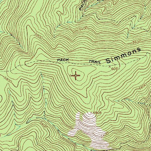 Topographic Map of Simmons Ridge, ID