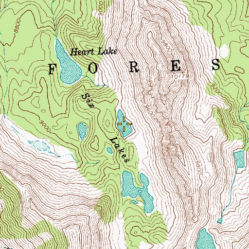 Topographic Map of Six Lakes, ID