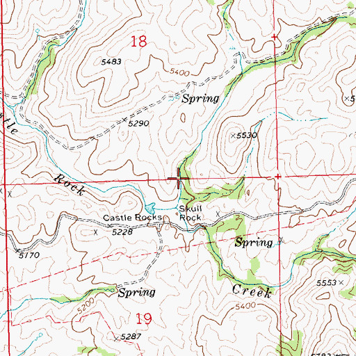 Topographic Map of Skull Rock, ID