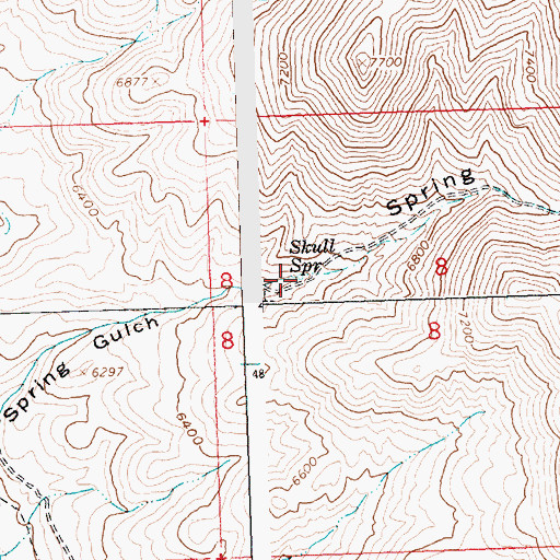 Topographic Map of Skull Spring, ID