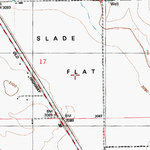 Topographic Map of Slade Flat, ID
