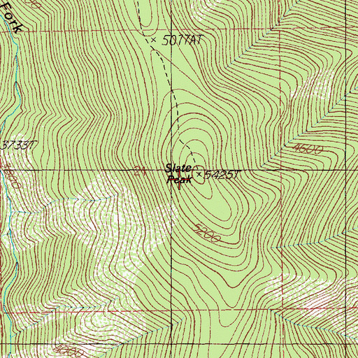 Topographic Map of Slate Peak, ID