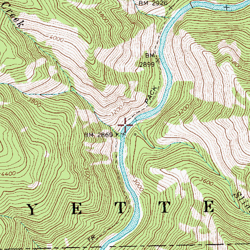 Topographic Map of Slide Creek, ID