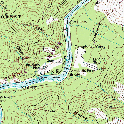 Topographic Map of Slide Creek, ID