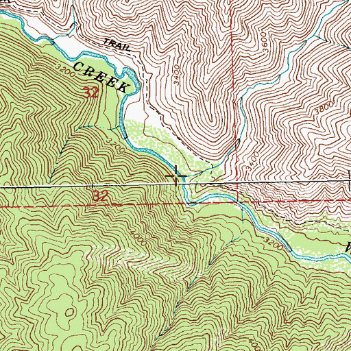 Topographic Map of Smith Creek, ID