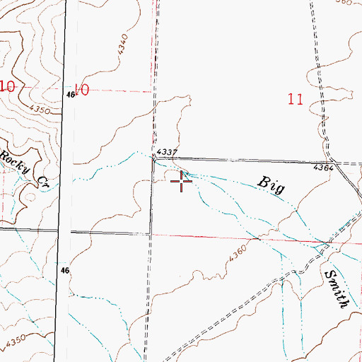 Topographic Map of Smith Creek, ID