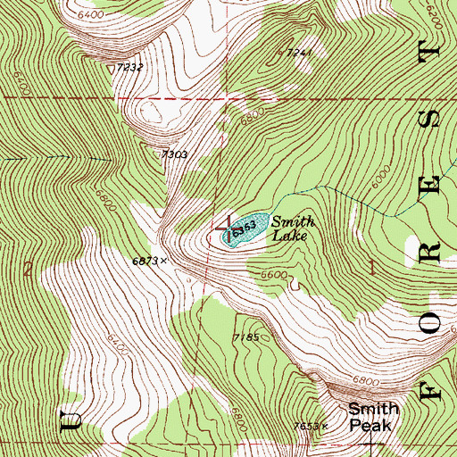 Topographic Map of Smith Lake, ID