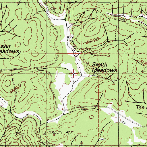 Topographic Map of Smith Meadows, ID