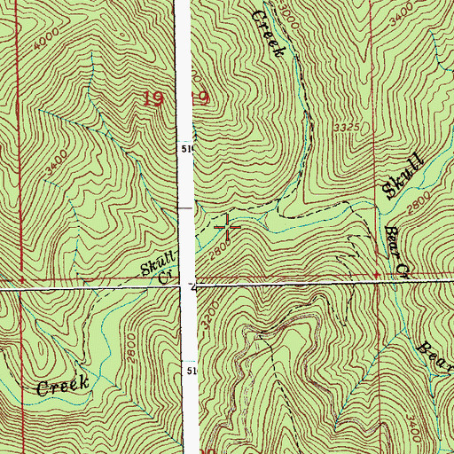 Topographic Map of Snow Creek, ID
