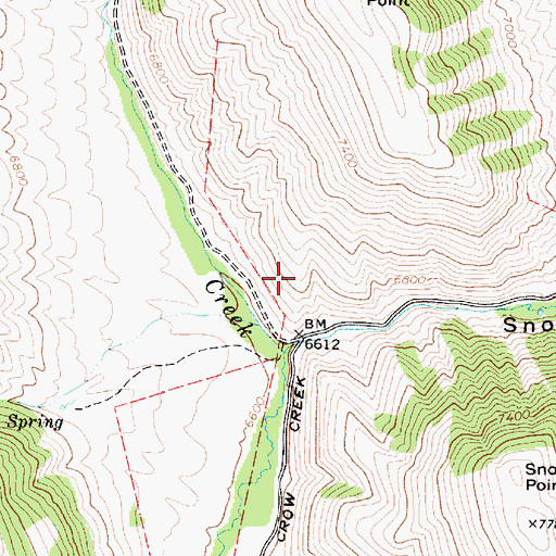 Topographic Map of Snowside Canyon, ID