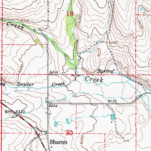 Topographic Map of Snyder Creek, ID
