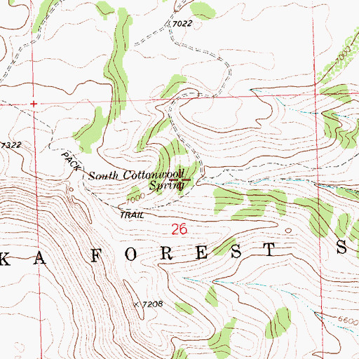 Topographic Map of South Cottonwood Spring, ID