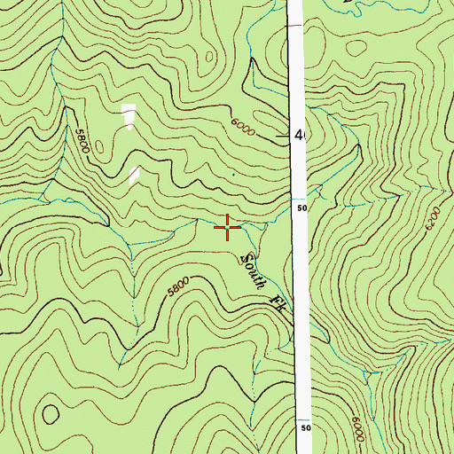Topographic Map of South Fork Big Mallard Creek, ID