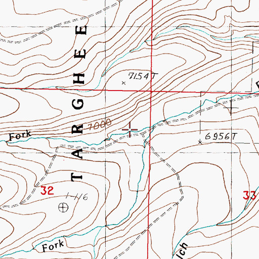 Topographic Map of South Fork Fritz Creek, ID