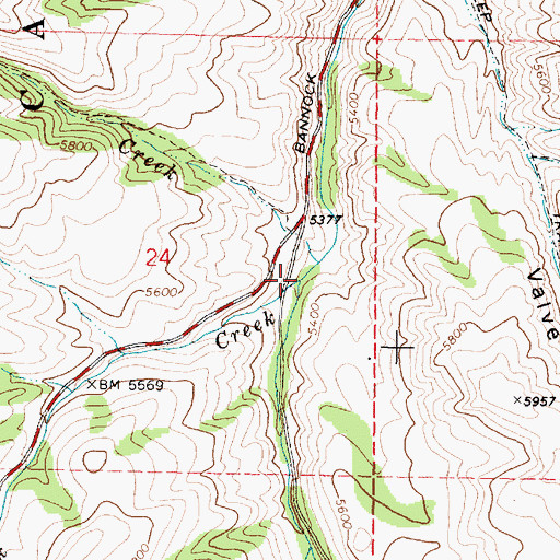Topographic Map of South Fork Mink Creek, ID