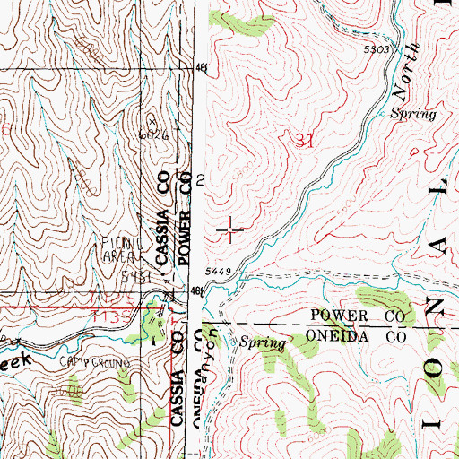 Topographic Map of South Fork Sublett Creek, ID