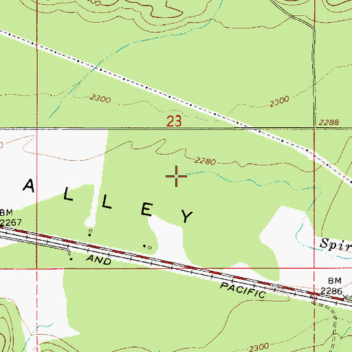 Topographic Map of Spirit Creek, ID