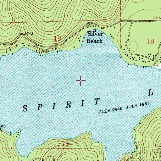 Topographic Map of Spirit Lake, ID