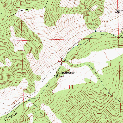 Topographic Map of Spletts Creek, ID