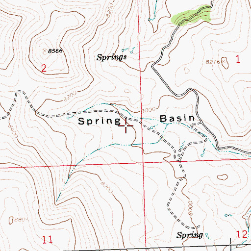 Topographic Map of Spring Basin, ID