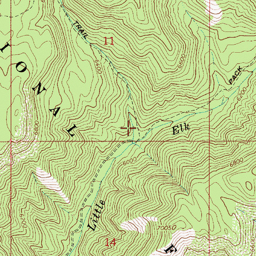 Topographic Map of Spring Run Canyon, ID