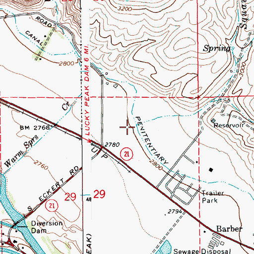 Topographic Map of Council Spring Creek, ID