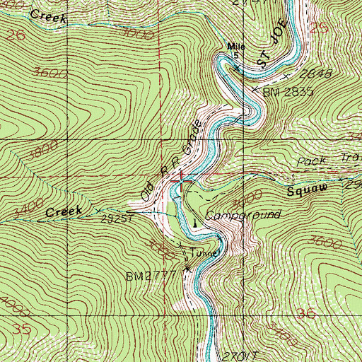 Topographic Map of Telichpah Creek, ID
