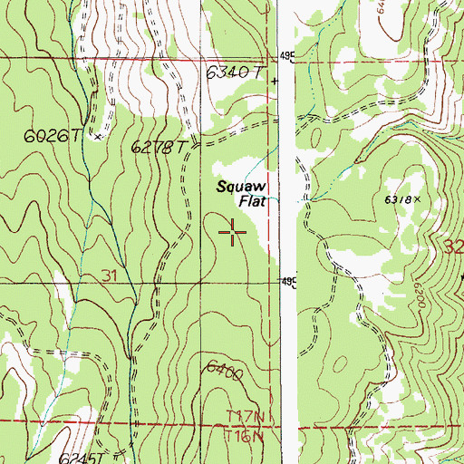 Topographic Map of Squaw Flat, ID