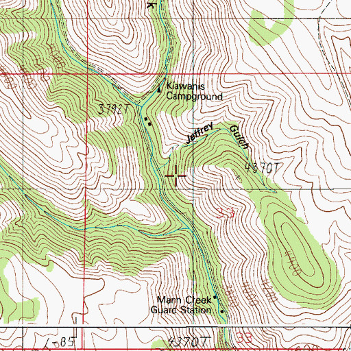 Topographic Map of Stacy Creek, ID