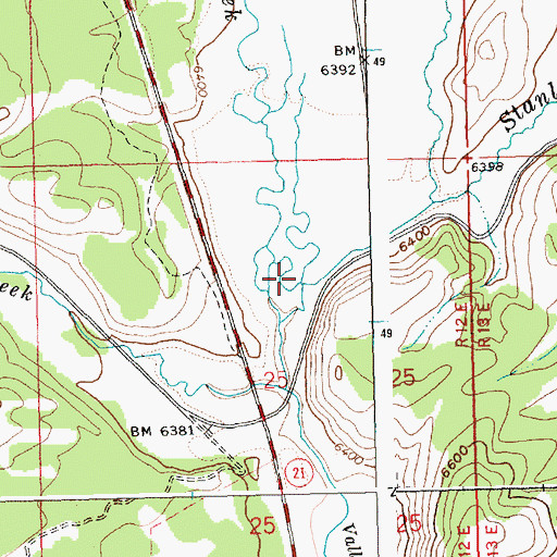 Topographic Map of Stanley Creek, ID