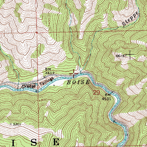 Topographic Map of Steppe Creek, ID