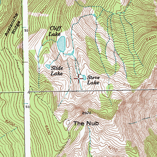 Topographic Map of Steve Lake, ID
