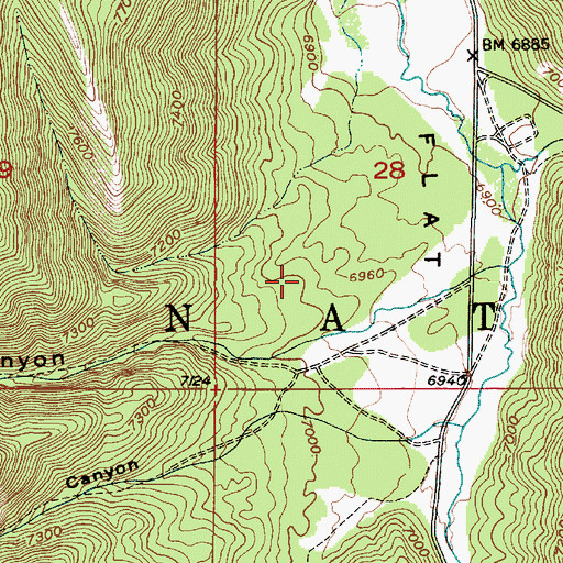 Topographic Map of Stewart Canyon, ID