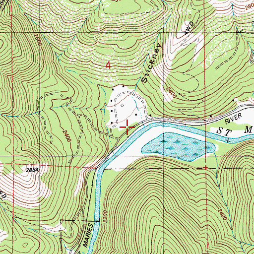 Topographic Map of Stickney Gulch, ID